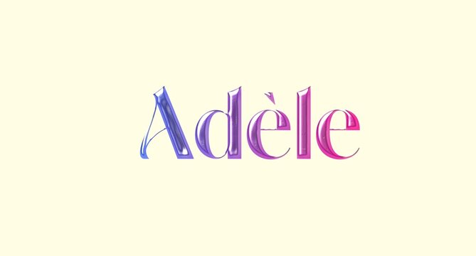 Ad&egrave;le name. Golden Name illustration. Colorful gradient graphic vector typography with removable background. 3D Separate european french name.