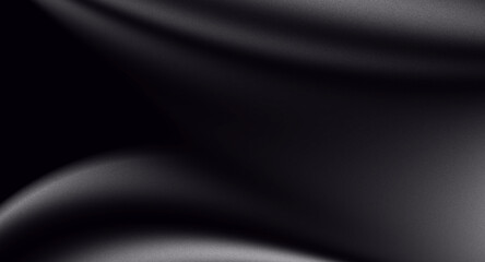 Abstract monochrome dark gradient noise texture, grainy black white background, banner header backdrop design