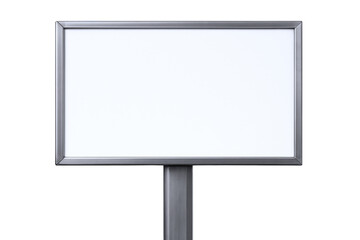 Fototapeta premium Blank Rectangular Digital Display Screen with Metallic Frame Mounted on a Pole, Ready for Custom Content