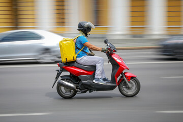 food delivery by alternative ecological clean transport