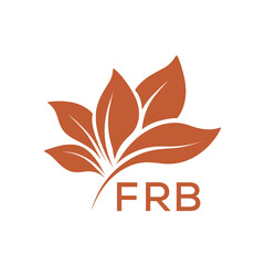 FRB Elegant Minimal Leaf Logo Design, FRB Later Logo, Botanical Nature Logo with Text, Clean Botanical Logo Design, Abstract Nature Brand Icon. 
