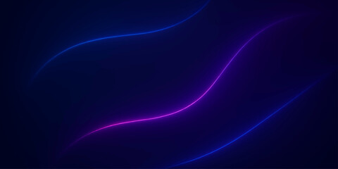 Colorful glowing light wave motion background in dark gradient space.