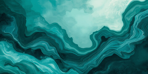 Organic fluid marble texture in soft aqua and turquoise color waves.