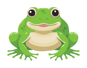 A Funny Green Frog Character with a Big Happy Smile