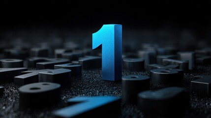 Number One: Blue Digit Standing Out