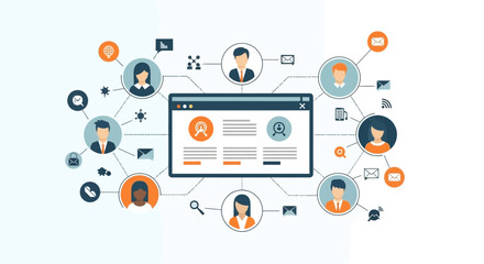 Fototapeta premium Virtual Networking Platform Connecting Diverse Profiles For Online Collaboration