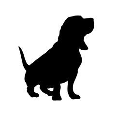 Basset hound silhouette vector illustration