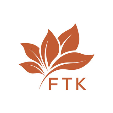 FTK Elegant Minimal Leaf Logo Design, FTK Later Logo, Botanical Nature Logo with Text, Clean Botanical Logo Design, Abstract Nature Brand Icon. 
