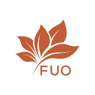 FUO Elegant Minimal Leaf Logo Design, FUO Later Logo, Botanical Nature Logo with Text, Clean Botanical Logo Design, Abstract Nature Brand Icon. 
