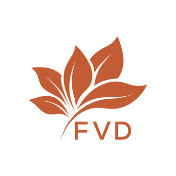 FVD Elegant Minimal Leaf Logo Design, FVD Later Logo, Botanical Nature Logo with Text, Clean Botanical Logo Design, Abstract Nature Brand Icon. 

