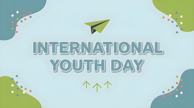 International Youth Day with Aspirational Icons and Fresh Gradient Background
