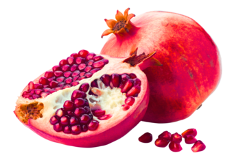 Ripe Pomegranate with Exposed Juicy Seeds