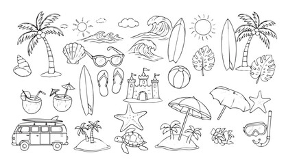 Beach Vacation Icon Set