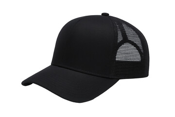 Stylish Black Trucker Hat with Mesh Back Panel, Offering a Modern and Versatile Accessory for Everyday Wear