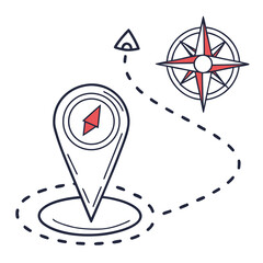 map pointer with compass