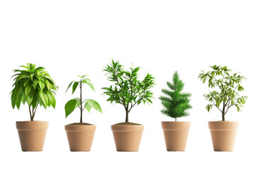 Collection of small potted trees, each showcasing unique foliage and vibrant colors, perfect for indoor decoration or gardening enthusiasts. These plants add touch of nature to any space