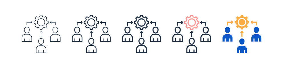 Work Team different style icons set vector illustration. 