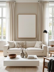 Cozy living room setup modern apartment interior design warm atmosphere wide angle minimalistic aesthetic