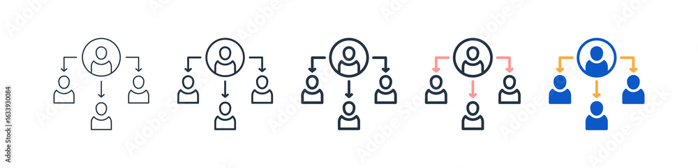 Poster delegate different style icons set vector illustration.