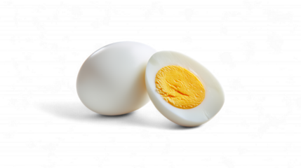 Boiled Egg with Half Cut Isolated on Transparent Background