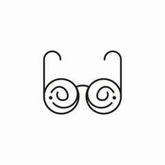 funny round glasses icon sign vector