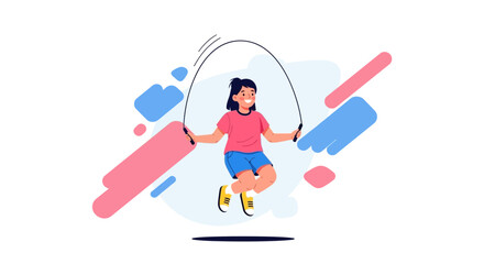 Young Woman Engaged In Rope Jumping As Part Of Fitness Training Regime