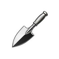 Sleek Silver Trowel Gardening Tool Illustration