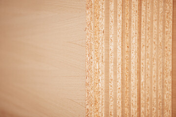 Close-Up View of Layered Plywood Edge Texture