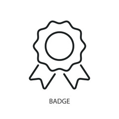 Quality badge thin line icons.
