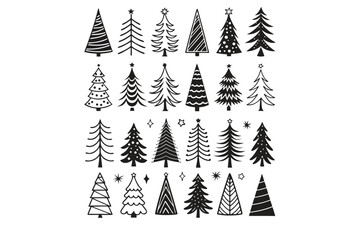 Obraz premium Christmas Tree Accessories Icon Pack – Editable Vectors