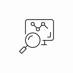 magnifying glass chart icon sign vector