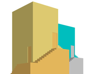 architecture concept sketch 3d illustration