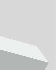White geometric shape on light gray background perfect for product display ads