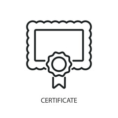 Certificate thin line vector icons.