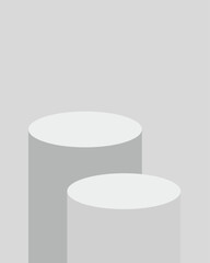 White cylinder podiums for product display presentation marketing and advertising