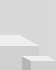 White product display podium mockup for product presentation and advertising
