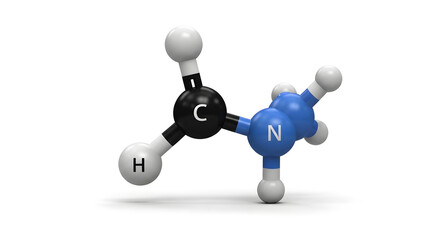 3D Molecular Structure of Methylamine Chemical Compound