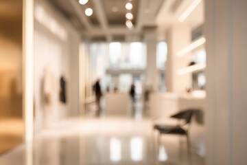 Blurry interior of a modern clothing store