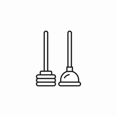 two plungers side by side icon sign vector