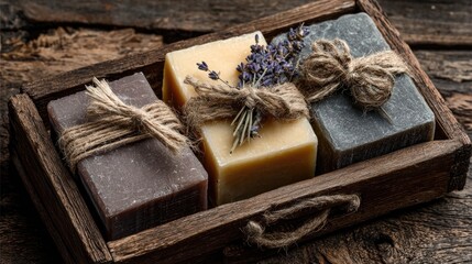 Artisan Soaps in Wooden Box