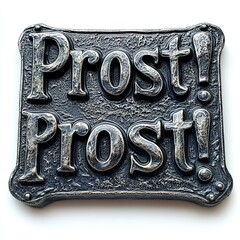 Prost german cheers sign on white surface offering a celebratory toast and traditional greeting