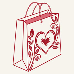 shopping bag with heart