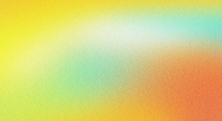 Abstract grainy gradient background with orange green blue yellow red noise texture effect summer poster design