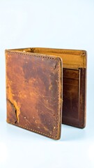 Used leather bi-fold wallet