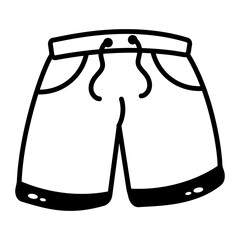 A sketchy style icon representing swim shorts
