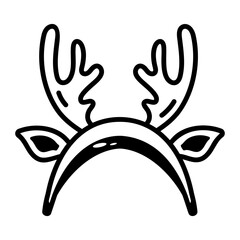 A doodle style icon showing deer headband
