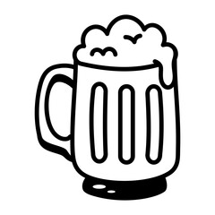 A hand drawn style icon showing beer glass

