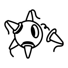 A drawing style icon depicting star pinata
