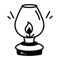 A sketchy style icon representing oil lamp 
