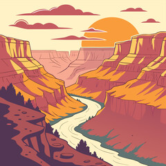 autumn landscape vector illustration